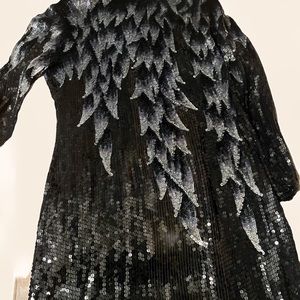 VINTAGE Vtg Halston Sequin Beaded Dress